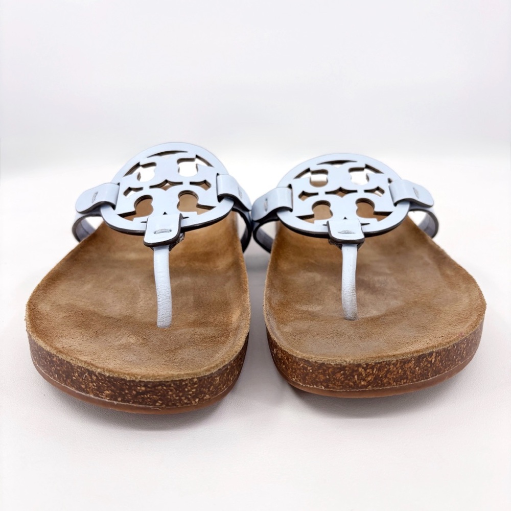 TORY BURCH Miller Cloud Leather Cork Sandals in Crisp Blue US 9 - Picture 5 of 13